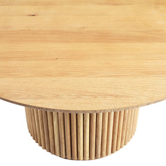 Linea Casa Round Oak Pedestal Coffee Table, Oak