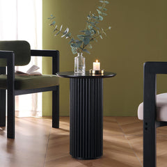 Linea Casa Oak Round Side Table, Oak