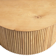Linea Casa Oak Round Coffee Table with Storage, Oak