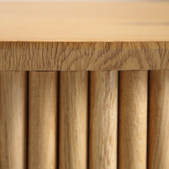 Linea Casa Oak Round Coffee Table with Storage, Oak