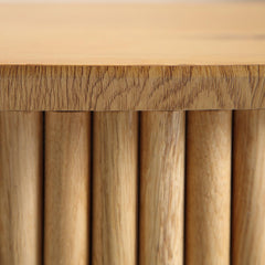 Linea Casa Oak Round Coffee Table with Storage, Oak