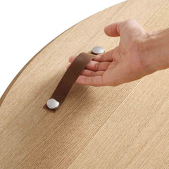 Linea Casa Oak Round Coffee Table with Storage, Oak