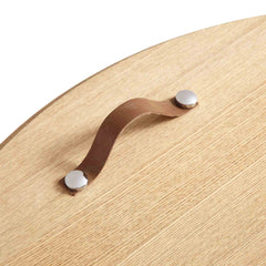 Linea Casa Oak Round Coffee Table with Storage, Oak