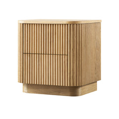 Linea Casa 2-Drawer Bedside Table, Oak