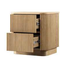 Linea Casa 2-Drawer Bedside Table, Oak