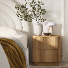 Linea Casa 2-Drawer Bedside Table, Oak