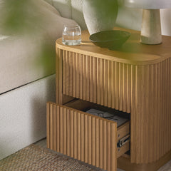 Linea Casa 2-Drawer Bedside Table, Oak