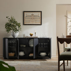 Linea Casa Large 4-Door Sideboard, Black