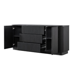 Linea Casa Large 2-Door Sideboard with Drawers, Black