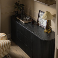 Linea Casa Large 2-Door Sideboard with Drawers, Black