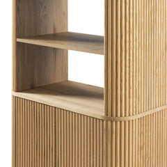 Linea Casa Bookcase with Cabinet, Oak