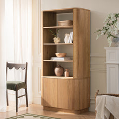 Linea Casa Bookcase with Cabinet, Oak