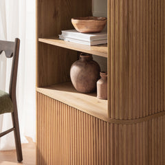 Linea Casa Bookcase with Cabinet, Oak