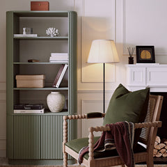 Linea Casa Bookcase with Cabinet, Oak