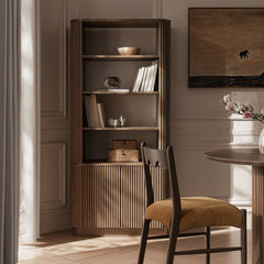 Linea Casa Bookcase with Cabinet, Oak