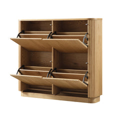 Linea Casa 4-Door Shoe Storage Cabinet, Oak