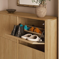 Linea Casa 4-Door Shoe Storage Cabinet, Oak
