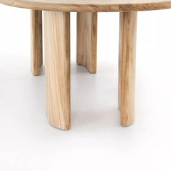 Tatvaacasa Modern Oval Mango Wood Dining Table – Natural & Caramel Finish