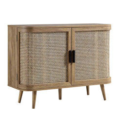 Regal Curved Rattan 2-Door Small Sideboard, Natural
