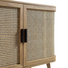 Regal Curved Rattan 2-Door Small Sideboard, Natural