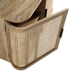 Regal Curved Rattan 2-Door Small Sideboard, Natural