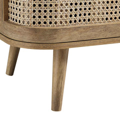 Regal Curved Rattan 2-Door Small Sideboard, Natural