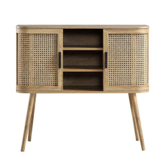 Regal Curved Rattan 2-Door Buffet Sideboard, Natural