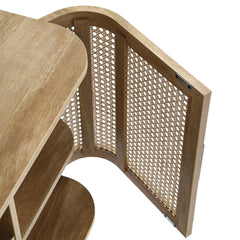 Regal Curved Rattan 2-Door Buffet Sideboard, Natural