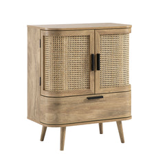 Regal Curved Rattan 1-Drawer Small Sideboard, Natural