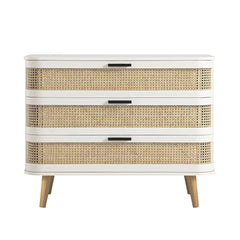 Regal Curved Rattan Chest of 3 Drawers, Natural