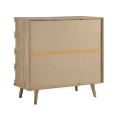 Regal Curved Rattan Chest of 5 Drawers, Natural