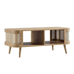 Regal Curved Rattan Coffee Table, Natural