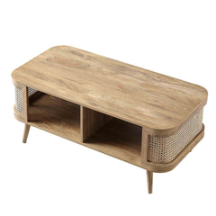 Regal Curved Rattan Coffee Table, Natural