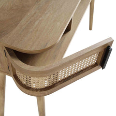 Regal Curved Rattan 2-Door Table, Natural