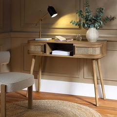 Regal Curved Rattan 2-Door Table, Natural