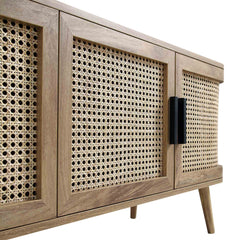 Regal Curved Rattan 160cm Wide TV Unit, Natural