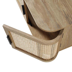 Regal Curved Rattan 160cm Wide TV Unit, Natural