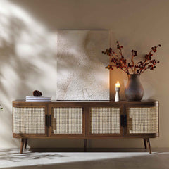 Regal Curved Rattan Coffee Table, Natural