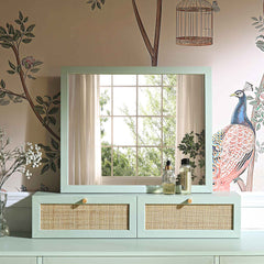 Nordic Woven Rattan Vanity Mirror, White