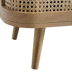 Regal Curved Rattan Large 3-Door Sideboard, Natural