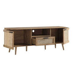 Regal Curved Rattan 150cm TV Unit, Natural