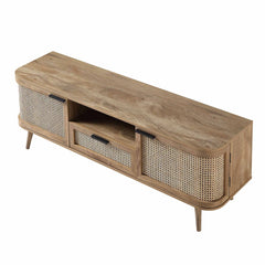 Regal Curved Rattan 150cm TV Unit, Natural
