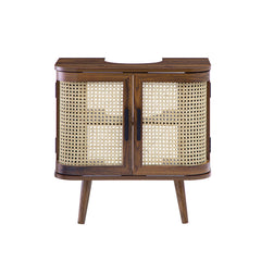 Regal Curved Rattan Undersink Unit, White