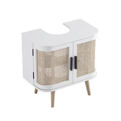 Regal Curved Rattan Undersink Unit, White