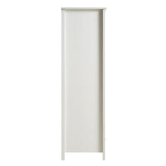 Nordic Rattan Double Wardrobe with 1 Drawer, White