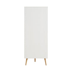 Nordic Woven Rattan Compact Double Wardrobe, White