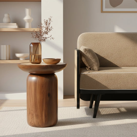 Wooden Round Side Table