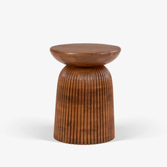 Brown Round Side Table