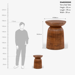 Brown Round Side Table