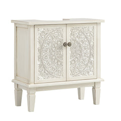 Signature Whitewashed Carved Bathroom Undersink Unit